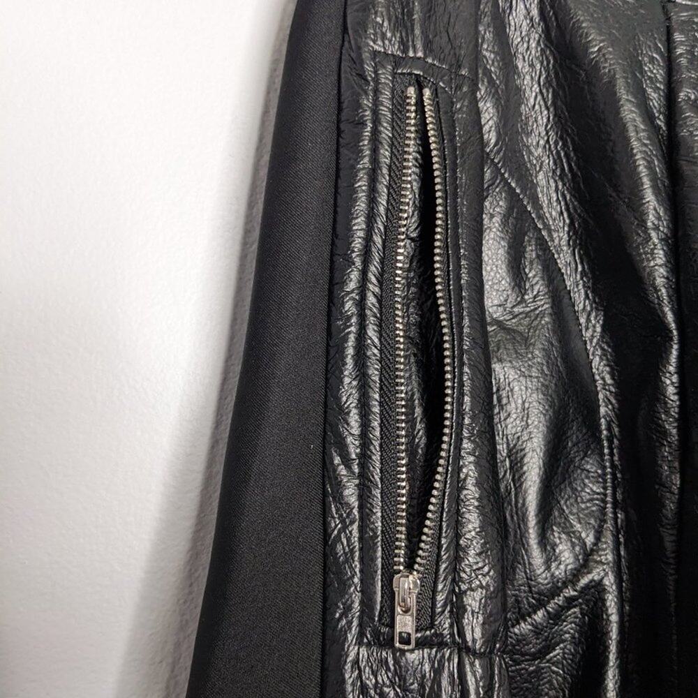 Nuuts Black Faux Leather Neoprene Maxi Skirt Zip Pockets Y2K Goth Club Kid 2XL - Picture 4 of 9
